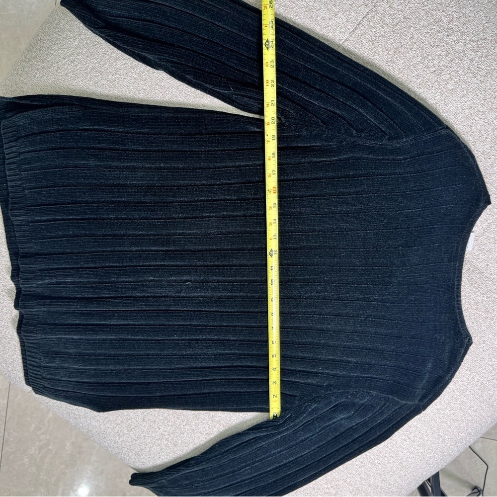 Vintage Faded Glory Black Ribbed Knit Sweater Women’s Large - Picture 6 of 8